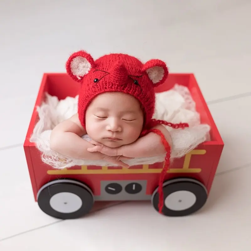 Wooden Cute Animals Posing Car - Newborn Photography Props